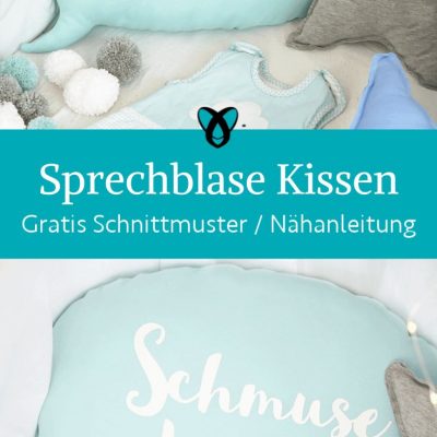 Sprechblase Kissen naehen kostenloses schnittmuster gratis Freebook naehidee naehanleitung