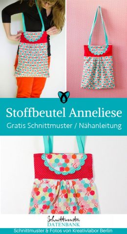 Stoffbeutel Stofftasche naehen kostenloses schnittmuster gratis Freebook naehidee naehanleitung