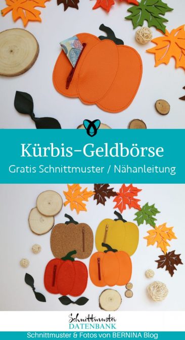 Kuerbis Geldboerse witzig herbst naehen kostenloses schnittmuster gratis Freebook naehidee naehanleitung