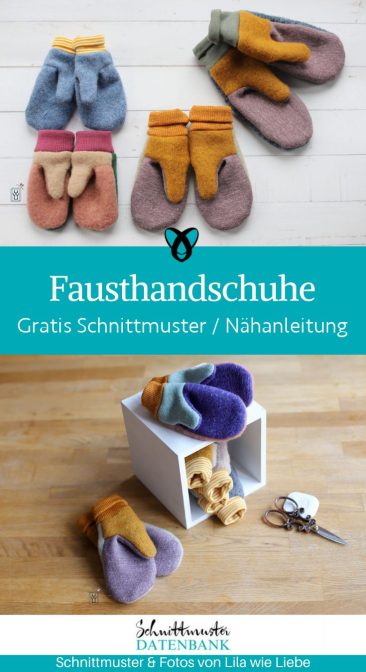 Fausthandschuhe damen frauen kinder naehen kostenloses schnittmuster gratis Freebook naehidee naehanleitung