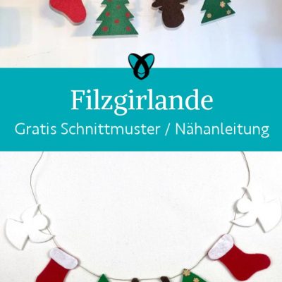 Filzgirlande weihnachten advent deko naehen kostenloses schnittmuster gratis pdf download naehidee