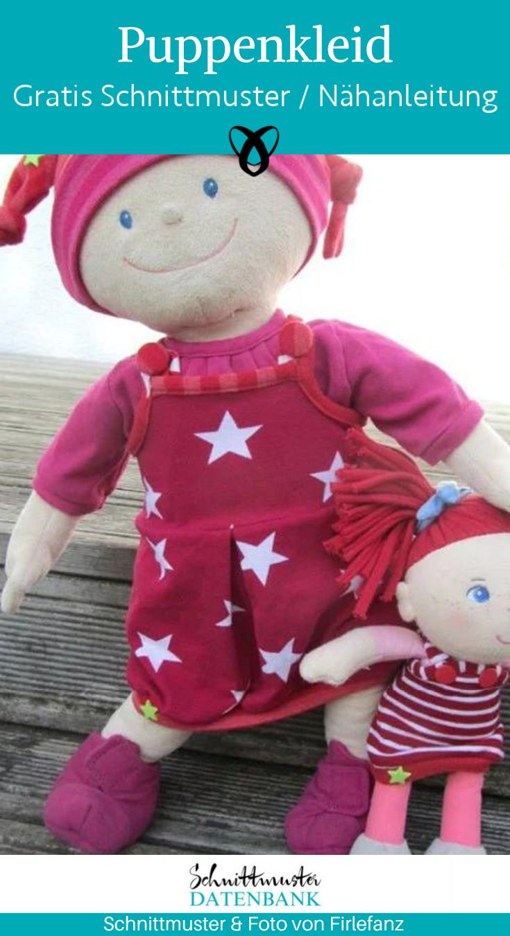 Puppenkleid Kleid puppe naehen kostenloses schnittmuster gratis pdf download naehidee
