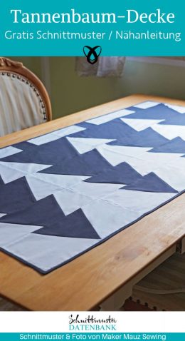 Tannenbaum Patchwork Decke Tischdecke naehen kostenloses schnittmuster gratis pdf download naehidee