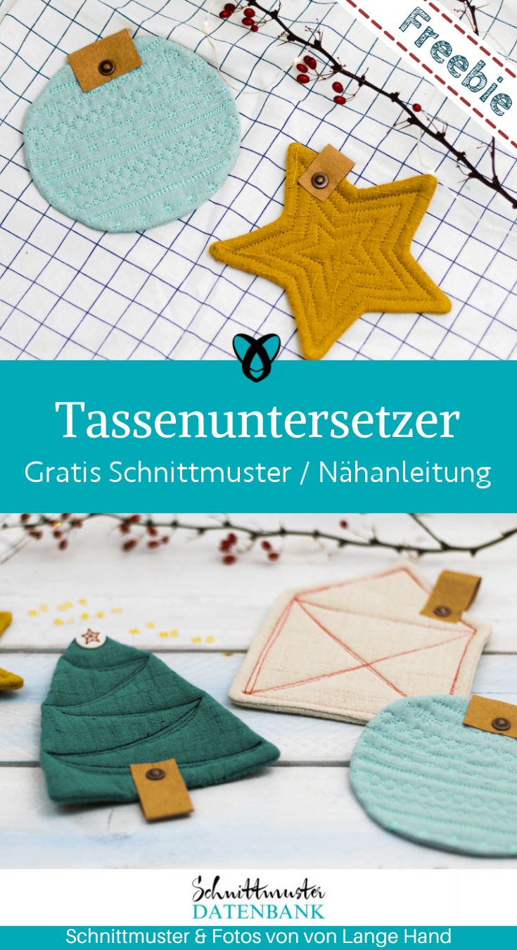 Tassenuntersetzer mug rug weihnachten advent naehen kostenloses schnittmuster gratis pdf download naehidee
