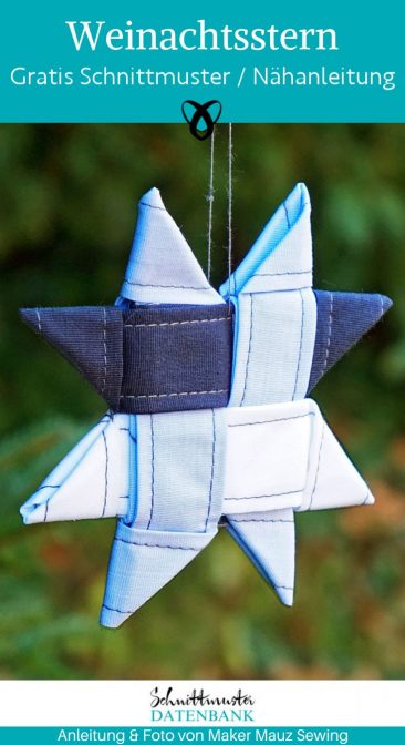 Weihnachtsstern Stern Stoffreste Weihnachten Anhaehnger naehen kostenloses schnittmuster gratis pdf download naehidee