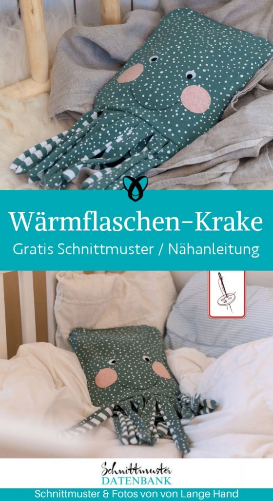 waermflasche bezug huelle krake kinder naehen kostenloses schnittmuster gratis pdf download naehidee