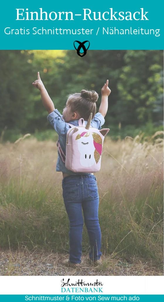 Einhorn rucksack kinder naehen kostenloses schnittmuster gratis Freebook naehidee naehanleitung