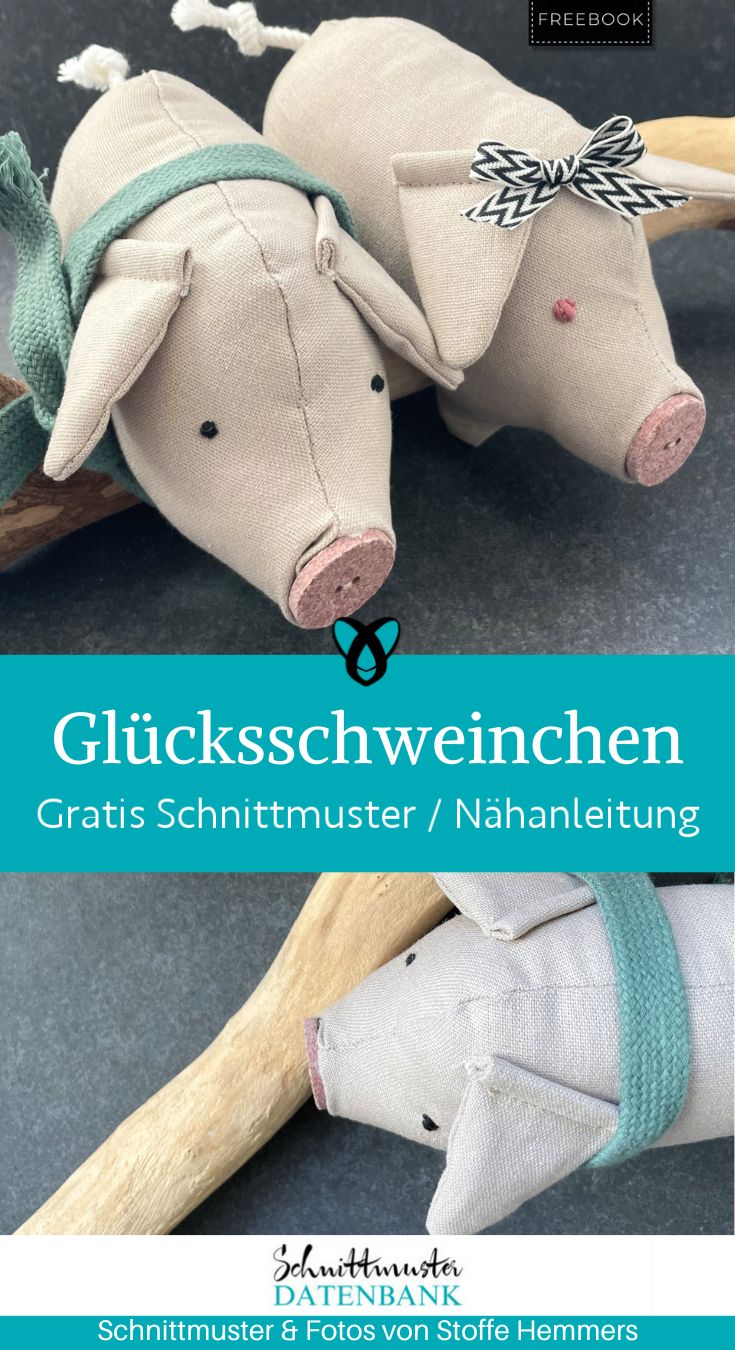 Gluecksschwein schwein naehen kostenloses schnittmuster gratis Freebook naehidee naehanleitung