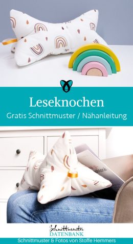 Leseknochen Nackenkissen naehen kostenloses schnittmuster gratis Freebook naehidee naehanleitung