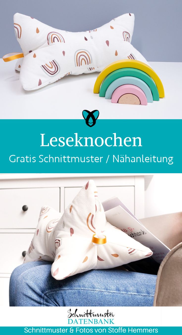 Leseknochen Nackenkissen naehen kostenloses schnittmuster gratis Freebook naehidee naehanleitung