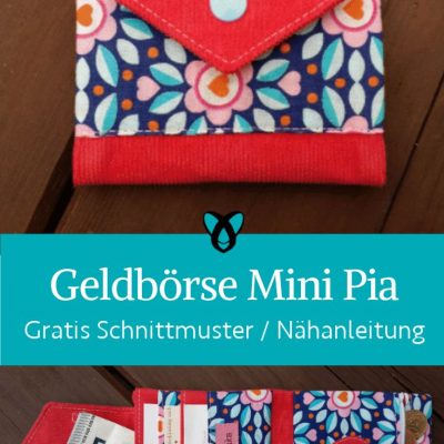 Mini Geldboerse kleines Portemonnaie naehen kostenloses schnittmuster gratis pdf download naehidee