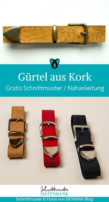 Gürtel Kork selber machen naehen kostenloses schnittmuster gratis pdf download naehidee