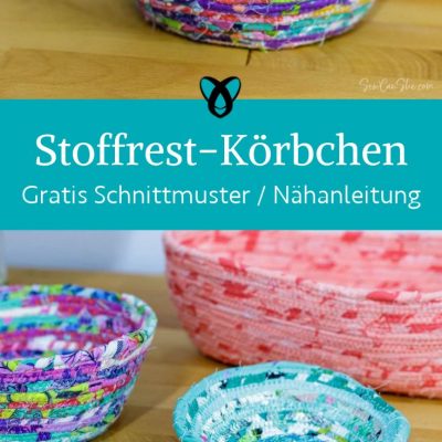 Korb Schale Stoffreste Rope bowl naehen kostenloses schnittmuster gratis Freebook naehidee naehanleitung