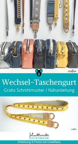 Taschengurt zum Wechseln naehen kostenloses schnittmuster gratis Freebook naehidee naehanleitung