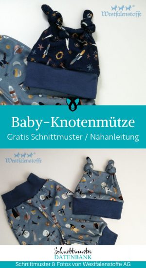 Baby Knotenmuetze Muetze naehen kostenloses schnittmuster gratis pdf download naehidee