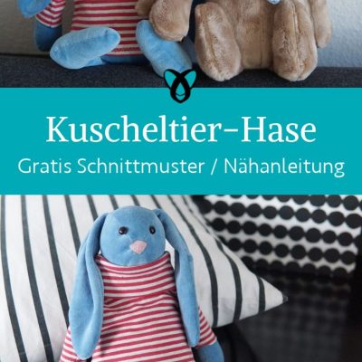 Kuscheltier hase Langohr Ostern naehen kostenloses schnittmuster gratis pdf download naehidee