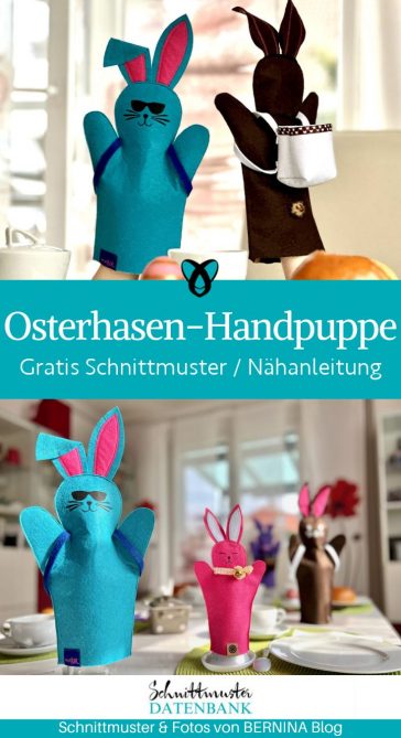 Osterhase Handpuppe Deko Ostern naehen kostenloses schnittmuster gratis pdf download naehidee