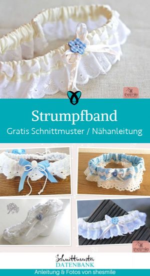 Strumpfband Hochzeit Braut Geschenk naehen kostenloses schnittmuster gratis pdf download naehidee