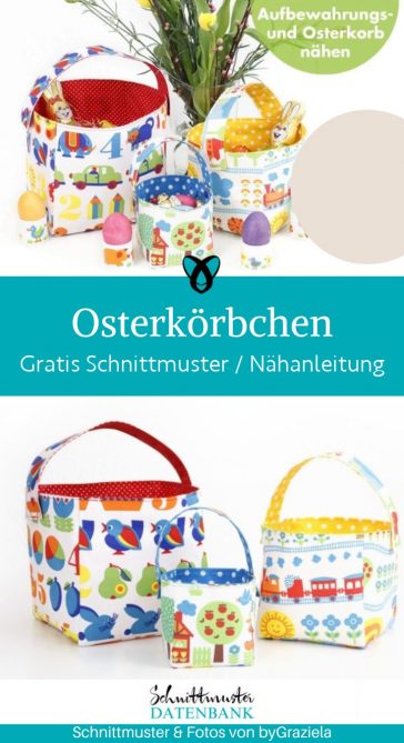 Osterkoerbchen Osterkorb henkel utensilo naehen kostenloses schnittmuster gratis pdf download naehidee