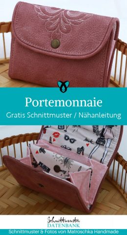 Portemonnaie Geldboerse naehen kostenloses schnittmuster gratis pdf download naehidee