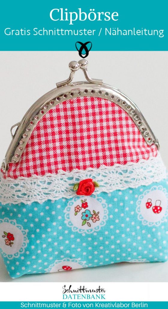 Clipboerse portemonnaie geldbeutel klein naehen kostenlos schnittmuster gratis Freebook naehidee naehanleitung