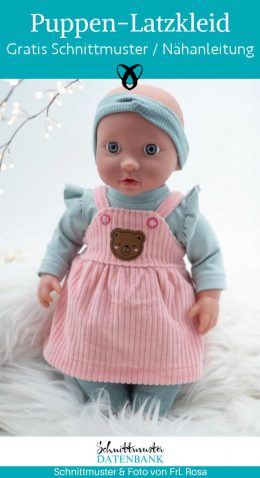 Puppenkleid latzkleid puppe naehen kostenlos schnittmuster gratis Freebook naehidee naehanleitung