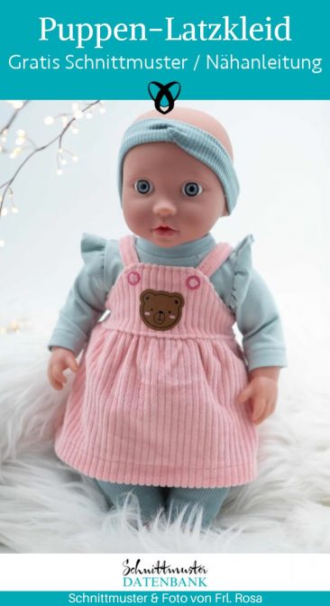 Puppenkleid latzkleid puppe naehen kostenlos schnittmuster gratis Freebook naehidee naehanleitung