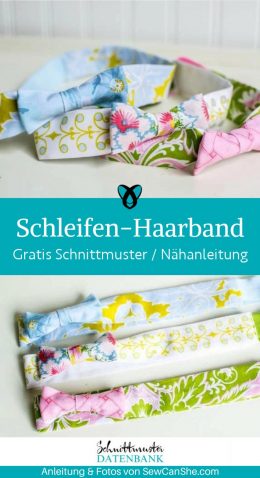Schleifen Haarband maedchen webware naehen kostenlos schnittmuster gratis Freebook naehidee naehanleitung