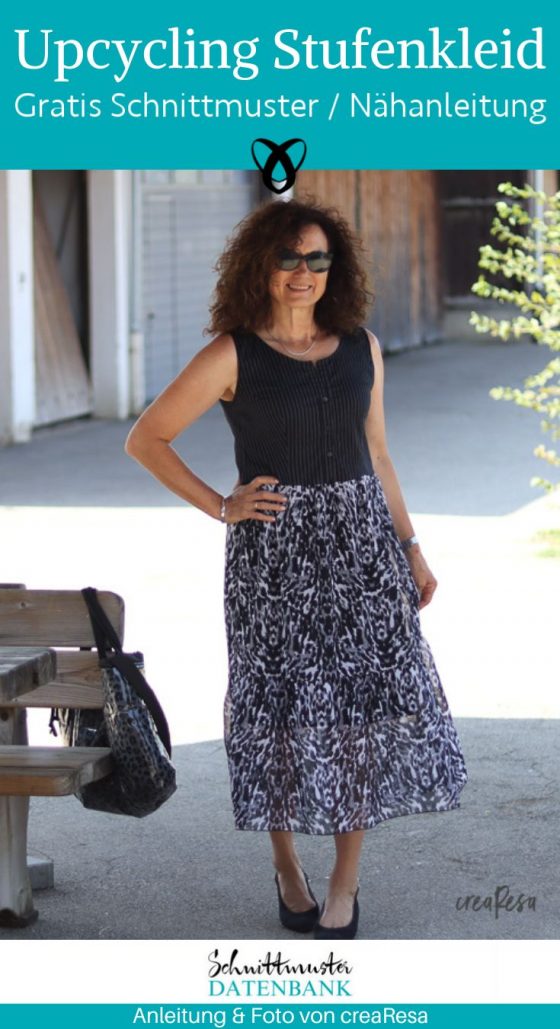 Upcycling Kleid Stufenkleid naehen kostenlos schnittmuster gratis pdf download naehidee Freebook