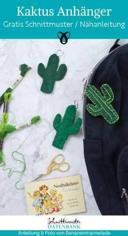 Kaktus anhaenger filz naehen kostenlos schnittmuster gratis Freebook naehidee naehanleitung