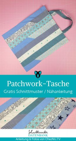 Patchwork Tasche naehen kostenlos schnittmuster gratis Freebook naehidee naehanleitung