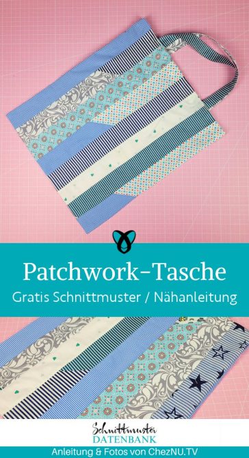 Patchwork Tasche naehen kostenlos schnittmuster gratis Freebook naehidee naehanleitung