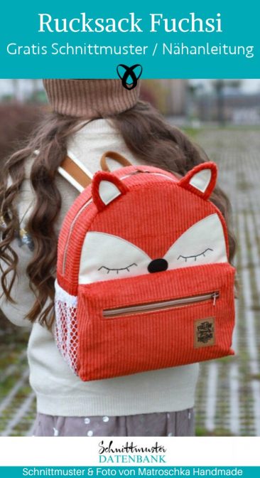 rucksack fuchsi kinder naehen freebook kostenloses schnittmuster freebook gratis naehanleitung