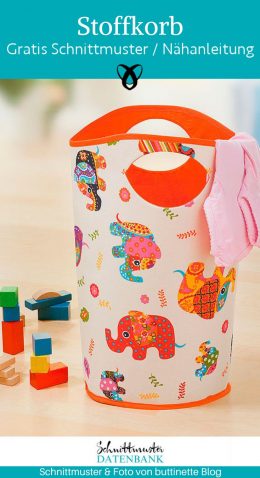stoffkorb utensilo kinderzimmer naehen freebook kostenloses gratis schnittmuster naehanleitung