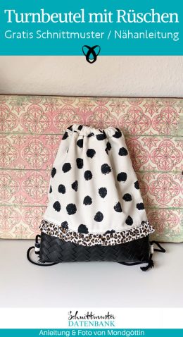Turnbeutel mit rueschen naehen kostenlos gratis Freebook naehidee naehanleitung