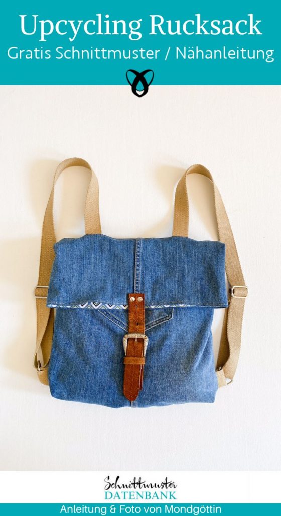 Upcycling rucksack jeans naehen kostenlos gratis Freebook naehidee naehanleitung