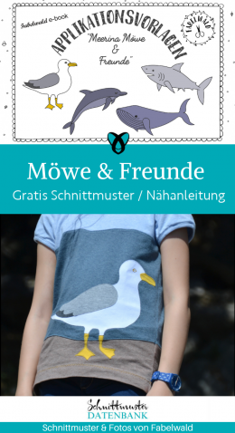 applikation moewe hai wal naehen kostenloses schnittmuster freebook gratis naehanleitung