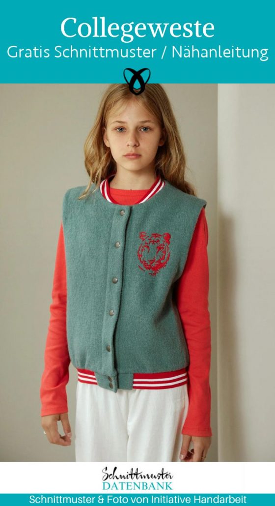 College weste kinder herbst kleidung naehen kostenlos schnittmuster gratis pdf download naehidee