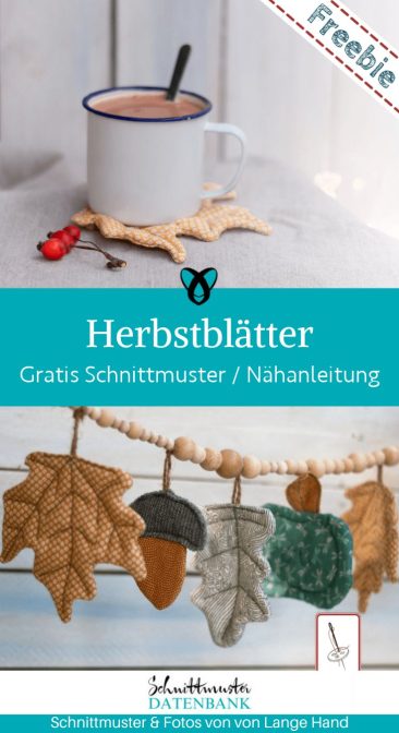 Herbstblaetter Tassenuntersetzer Herbst Deko naehen kostenlos schnittmuster gratis pdf download naehidee