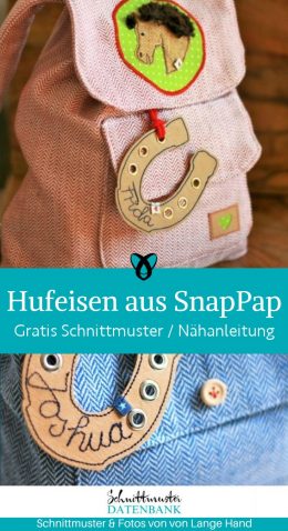Hufeisen Namensschild SnapPap naehen kostenlos schnittmuster gratis pdf download naehidee
