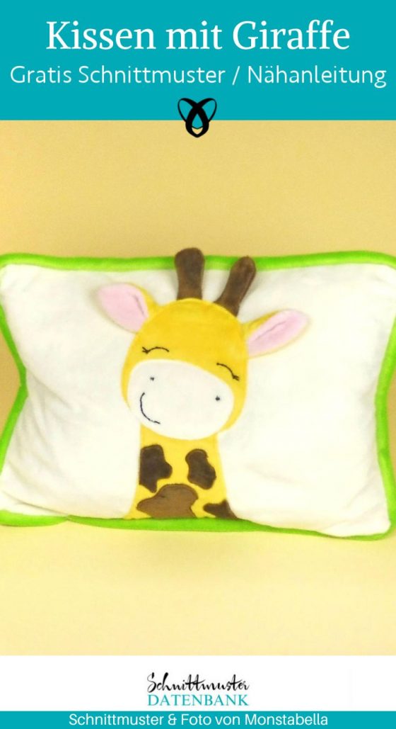 Kissen Giraffe Applikation kinder naehen kostenlos schnittmuster gratis pdf download naehidee