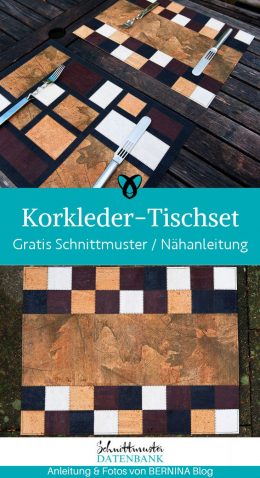 Korkleder Tischset naehen kostenlos gratis Freebook naehidee naehanleitung