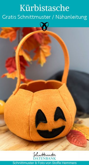Kuerbis tasche Korb halloween filz naehen kostenlos schnittmuster gratis pdf download naehidee