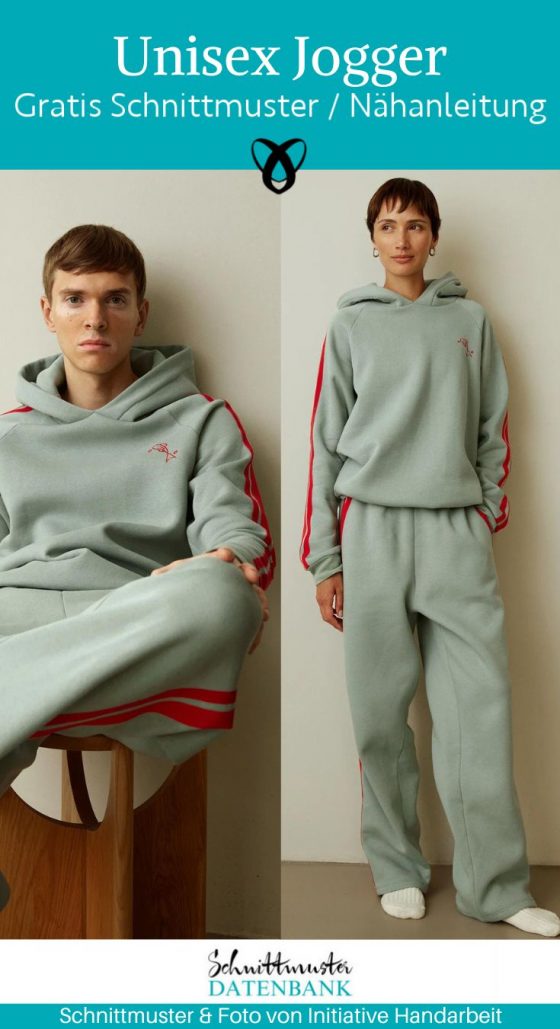 Unisex jogger joggingangzug frauen damen herren maenner naehen kostenlos schnittmuster gratis pdf download naehidee