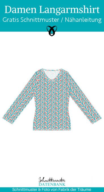 Damen Langarmshirt longsleeve frauen naehen kostenlos schnittmuster gratis pdf download naehidee