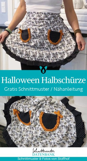 Halloween halbschuerze schuerze herbst naehen kostenlos schnittmuster gratis pdf download naehidee