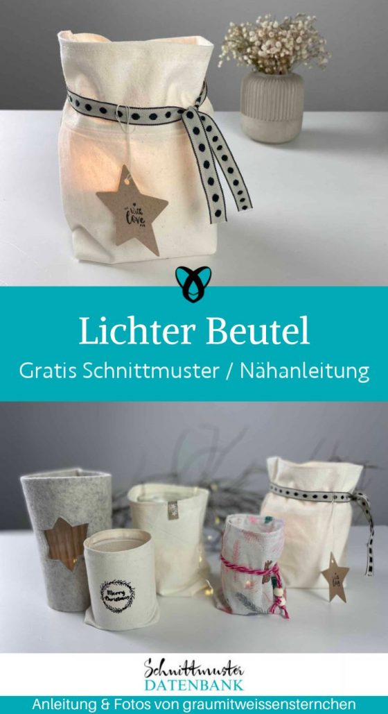 Lichter beutel teelicht advent weihnachtsdeko naehen kostenlos gratis Freebook naehidee naehanleitung