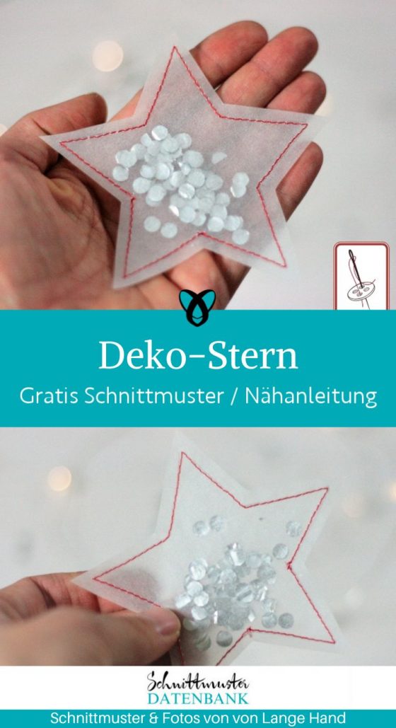 Deko stern glitzer naehen kostenlos schnittmuster gratis pdf download naehidee