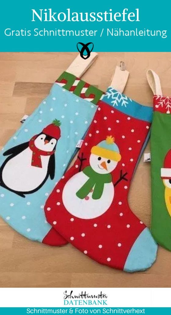 Nikolausstiefel nikolaus socke naehen kostenlos schnittmuster gratis pdf download naehidee