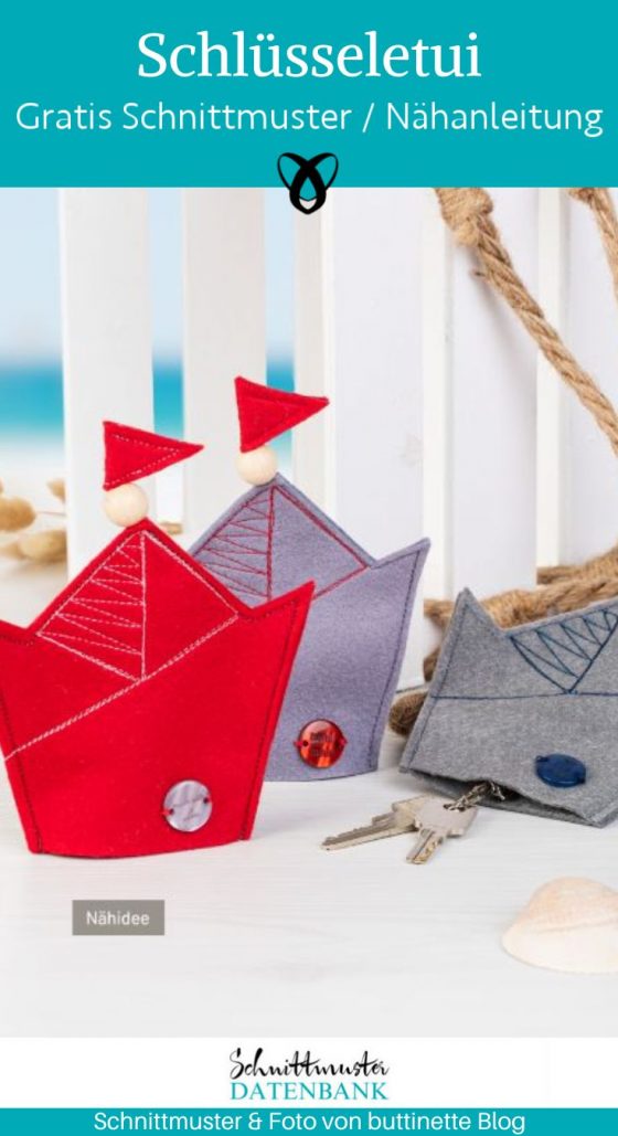Schluessel etui schiff boot segel naehen kostenlos schnittmuster gratis pdf download naehidee